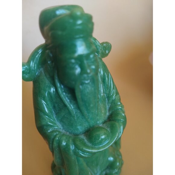 Green Chinese God Figurine Lu - Represents prosperity, success 4.5" - Picture 8 of 12